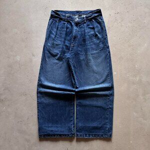 vintage pleated baggy jeans
